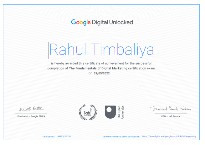 Digital Marketing Certificate