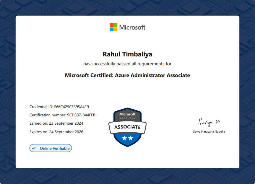 Microsoft Certified: Azure Administrator Associate
